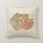 Modern Glitter Abstract Shapes Script Monogram  Cushion<br><div class="desc">Design features abstract shapes in rose gold,  terra cotta,  and blush with a dash of faux glitter,  and a whimsical script  Easily customise with monogram initials of choice.  Excellent gift idea for yourself and others.</div>