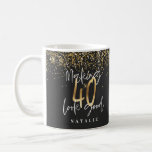 Modern glitter black and gold 40th birthday coffee mug<br><div class="desc">Modern glitter black and gold 40th birthday gift. Part of a elegant stylish collection.</div>