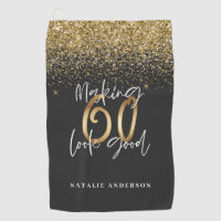 Modern glitter black and gold 60th birthday
