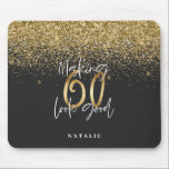 Modern glitter black and gold 60th birthday mouse pad<br><div class="desc">Modern glitter black and gold 60th birthday gift. Part of a elegant stylish collection.</div>