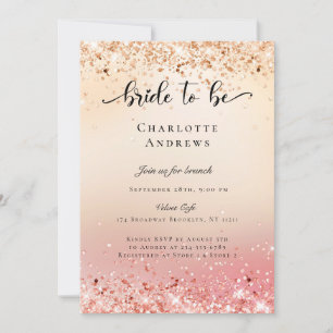 Modern, Glitter Bride to be Einladung Invitation