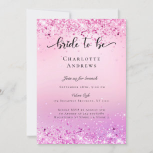 Modern, Glitter Bride to be Einladung Invitation