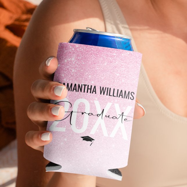 Modern Glitter | Class Of Graduation Shot Glass Can Cooler (Creator Uploaded)