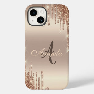 Modern Glitter Drips,Monogram Cooper Case-Mate iPhone 14 Case