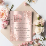 Modern Glitter Drips Rose Gold 18th Birthday  Invitation<br><div class="desc">A modern,  chic,  and glamourous with glitter drips on a rose gold background.</div>