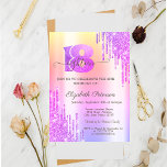 Modern Glitter Drips Violet 18th Birthday  Invitation<br><div class="desc">A modern,  chic,  and glamourous with glitter drips on a ombre background.</div>