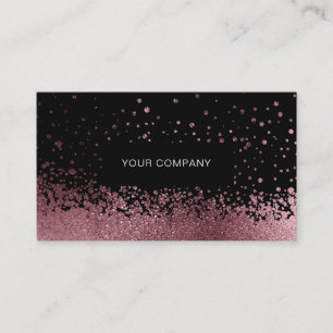 Modern Glitter Drop Rosegold Schwarz Business Card