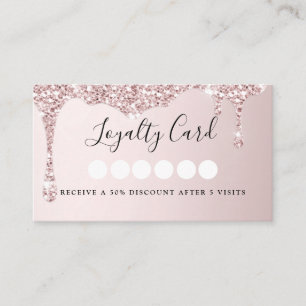 Modern Glitter Drop Salon & Spa  Loyalty Business  Card
