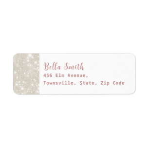 Modern Glitter Dusty Pink Grad Return Address Label