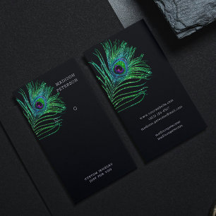 Modern Glitter Feather Jewellery Earring Display Business Card