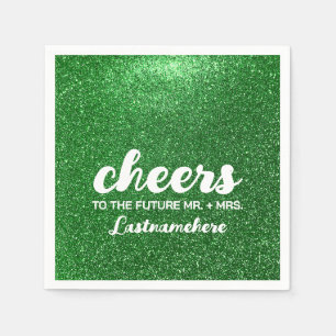 Modern Glitter Glam Sparkle Future Mrs. Cheers Napkin