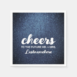 Modern Glitter Glam Sparkle Future Mrs. Cheers Napkin