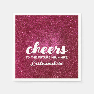 Modern Glitter Glam Sparkle Future Mrs. Cheers Napkin