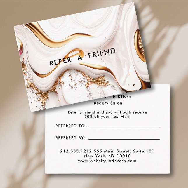 Modern Glitter Gold Marble Salon Discount Card (Modern Glitter Gold Marble Salon Discount Card)