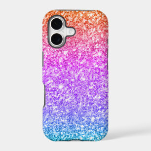 Modern Glitter Gradient Print-Blue Pink & Amber