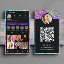 Modern Glitter Instagram Hair Salon QR Code
