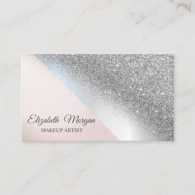 Modern  Glitter ,Makeup Artist Business Card (Front)