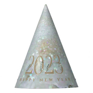 Modern Glitter Marble Happy New Year 2021 Party Ha Hat