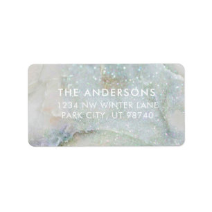 Modern Glitter Marble Personalised Address Label