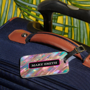 Modern Glitter Opal Holographic Collection Luggage Tag