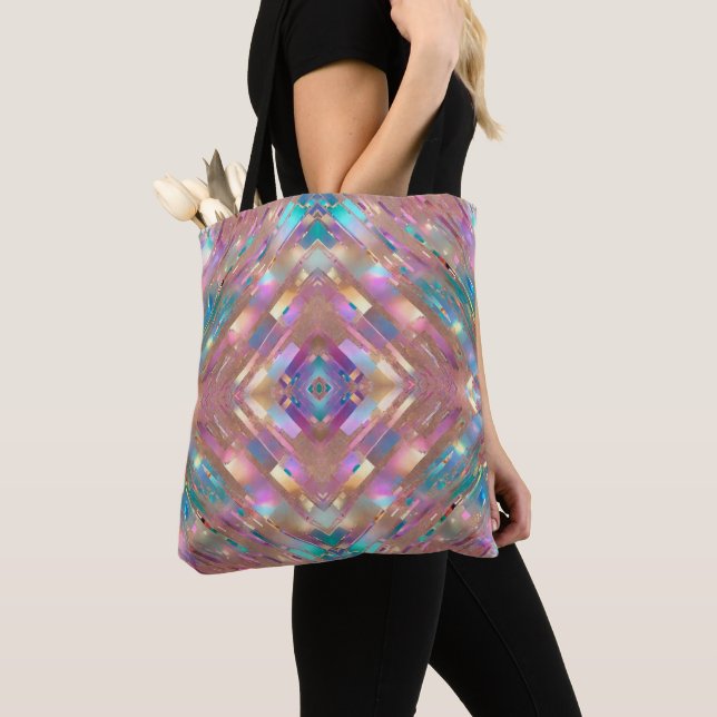 Modern Glitter Opal Holographic Collection Tote Bag (Close Up)