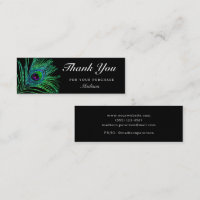 Modern Glitter Peacock Feather Boho Thank You