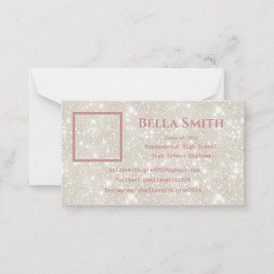 Modern Glitter Photo Graduation Dusty Pink  Card