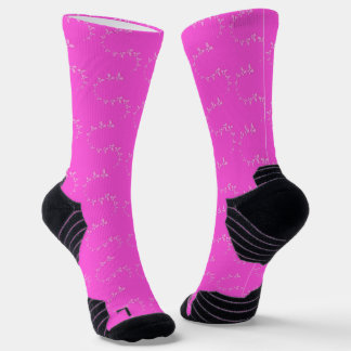 Modern glitter pink butterflies socks