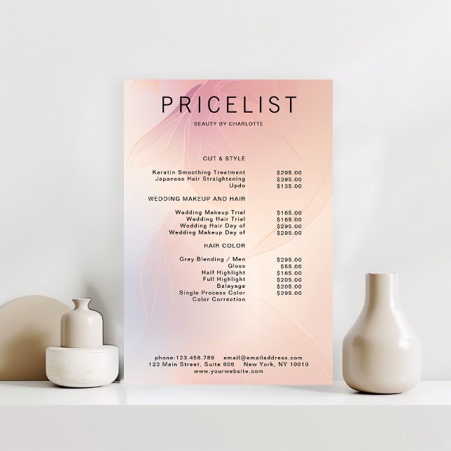 Modern,  glitter price list Poster (Creator Uploaded)