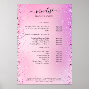 Modern Glitter Price List Poster