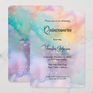 Modern glitter Quinceanera Invitation