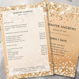 Modern  Glitter Salon Price List Flyer
