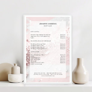 Modern  Glitter Salon Price List Poster