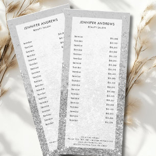 Modern, glitter, salon, pricelist rack card