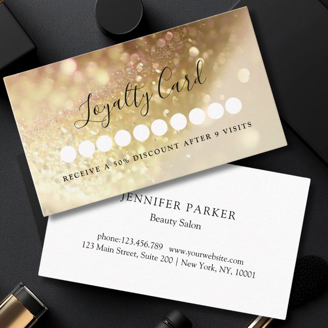 Modern Glitter Salon & Spa Loyalty Card (Modern Glitter Salon & Spa Loyalty Card)