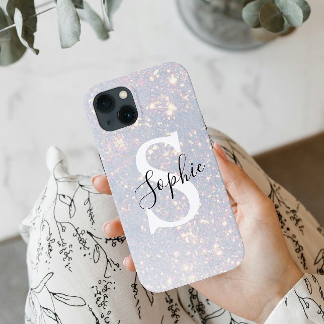 Modern Glitter Spark  | Personal Initial Girly  Case-Mate iPhone Case (Creator Uploaded)