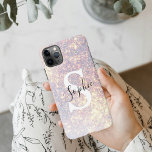 Modern Glitter Spark  | Personal Initial Girly  iP iPhone 11Pro Max Case<br><div class="desc">Modern Glitter Spark  | Personal Initial Girly</div>