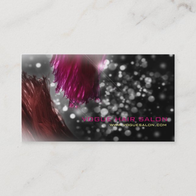 Modern Glitter Sparkle Hair Stylist Business Card (Front)