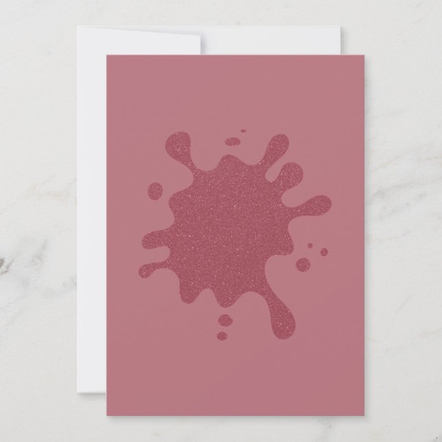 Modern Glitter Splash Rose Gold Invitation (Front)