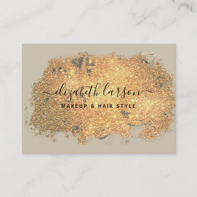 Modern Glitter Star Sparkle Beauty Artist Hair Sal Business Card (Front)