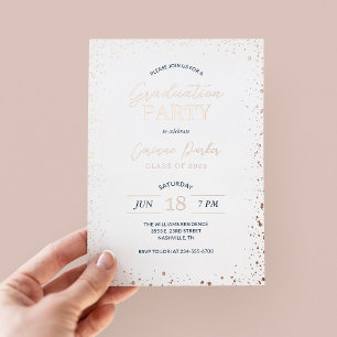 Modern Glitz Graduation Party Foil Invitation