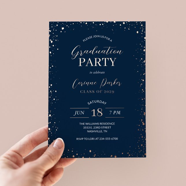 Modern Glitz Graduation Party Foil Invitation (Creator Uploaded)