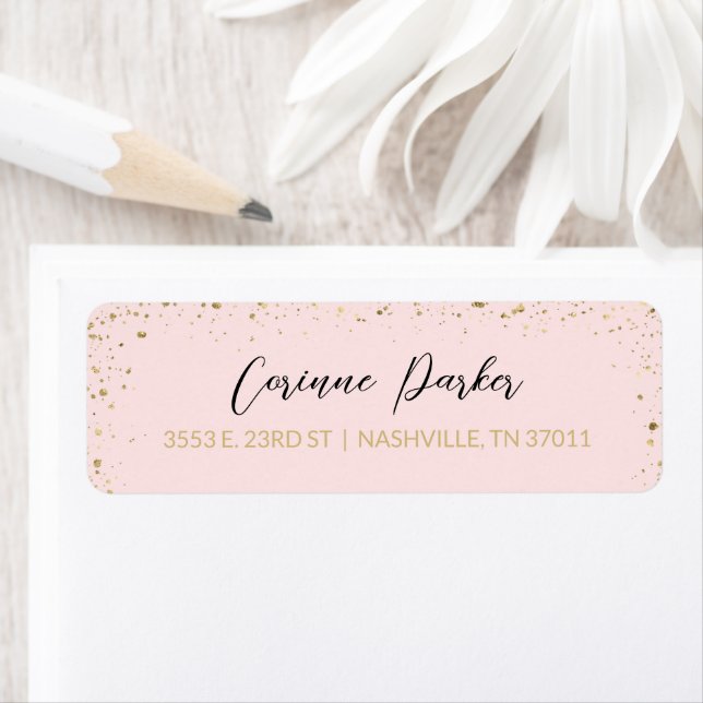 Modern Glitz Personalised Return Address Labels (Insitu)