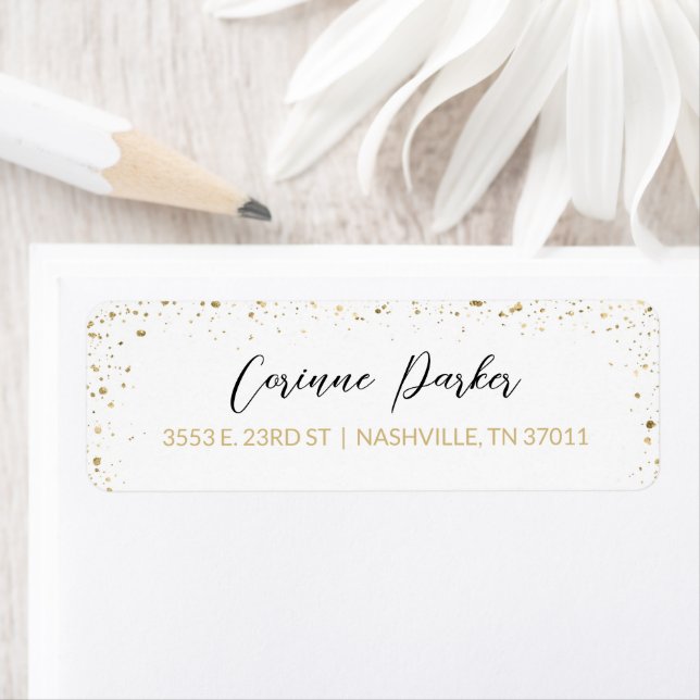 Modern Glitz Personalised Return Address Labels (Insitu)