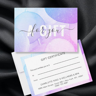 Modern Glitzer Gift Certificates Flat Card