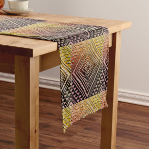 Modern Global Geometry – Expressive Pattern Short Table Runner