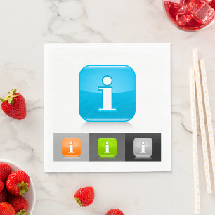 Modern Glossy Information Symbols Napkin