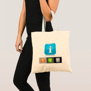 Modern Glossy Information Symbols Tote Bag