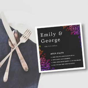 Modern Glow Neon Colours Roses Chic Floral Wedding Napkin