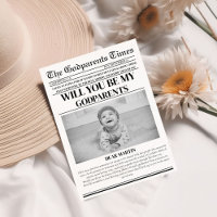 Modern Godparent Proposal Newspaper Baptism 